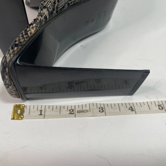 Bebe Grey Snakeskin Mule Square Toe - Picture 8 of 8